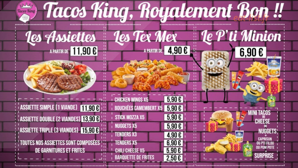 Tacos King — carte page 6