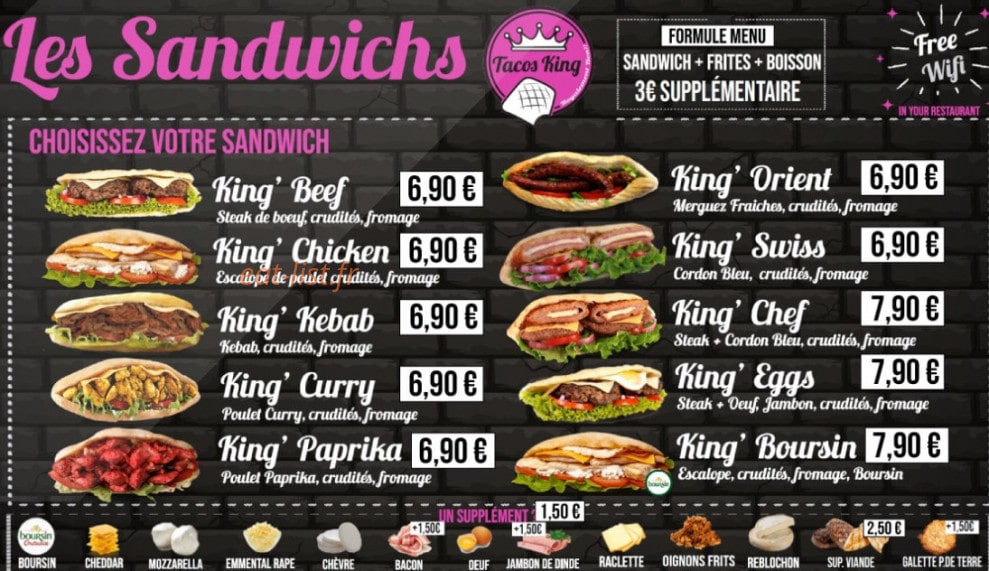 Tacos King — carte page 4