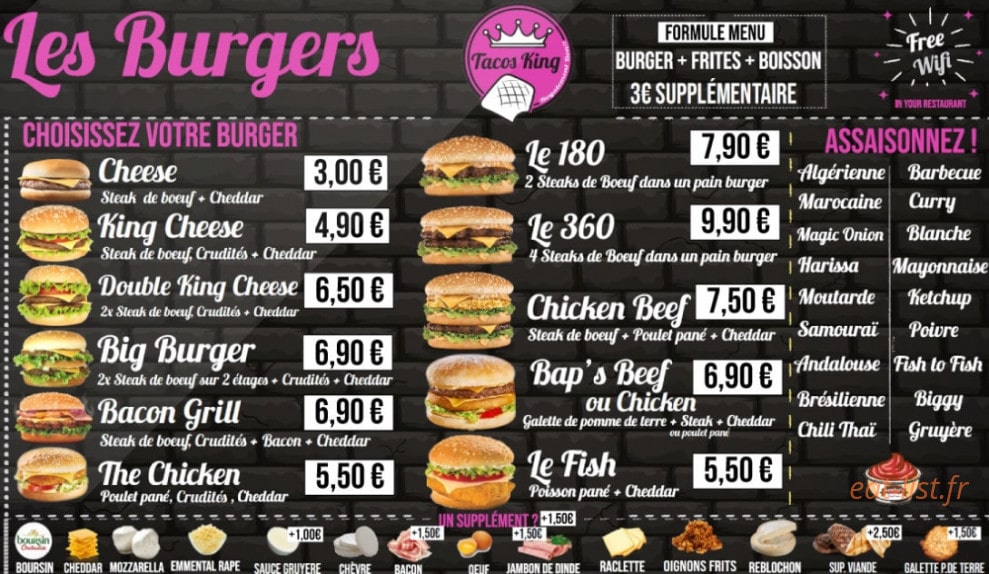 Tacos King — carte page 3
