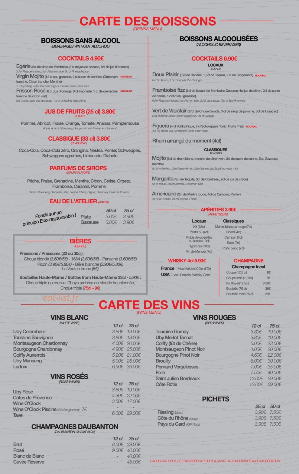 Atelier grill — carte page 6