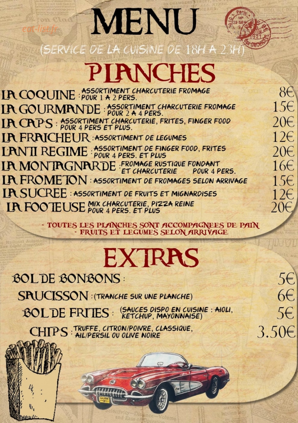 Le Cap's — carte page 1