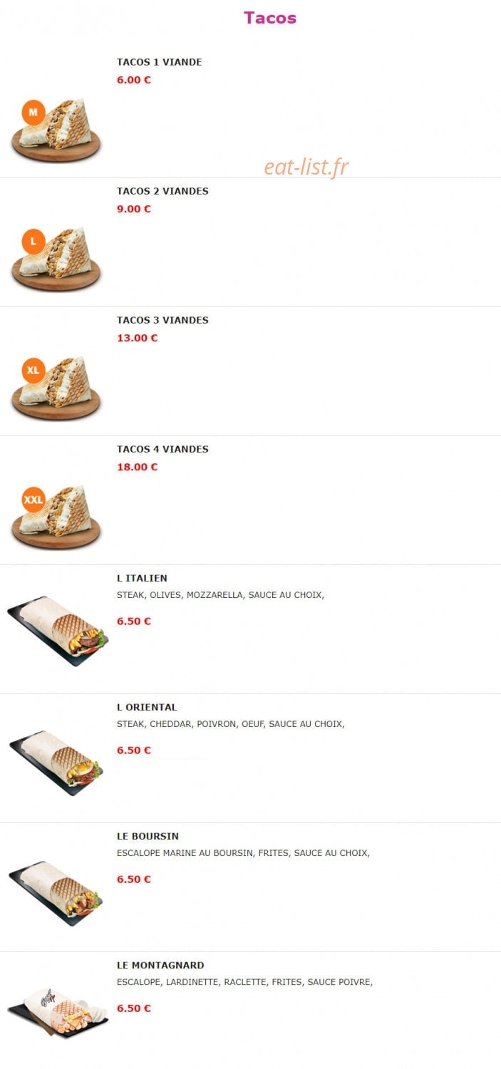 Burger Nine — carte page 1