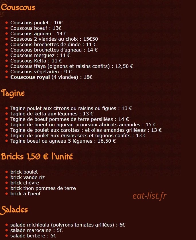 Restaurant l'acilya — carte page 3