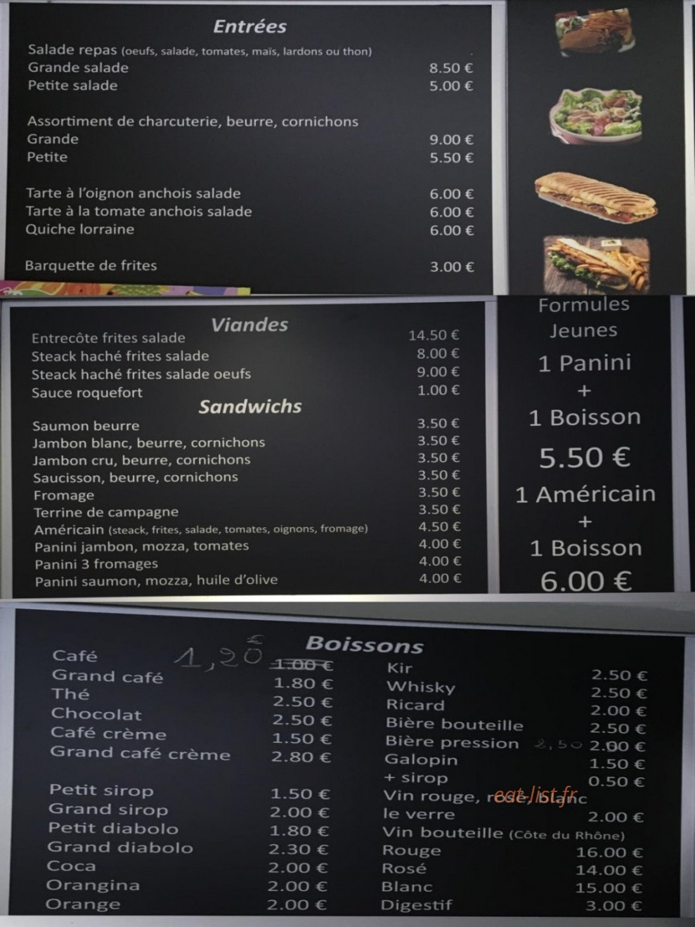 Sév Resto — carte page 1