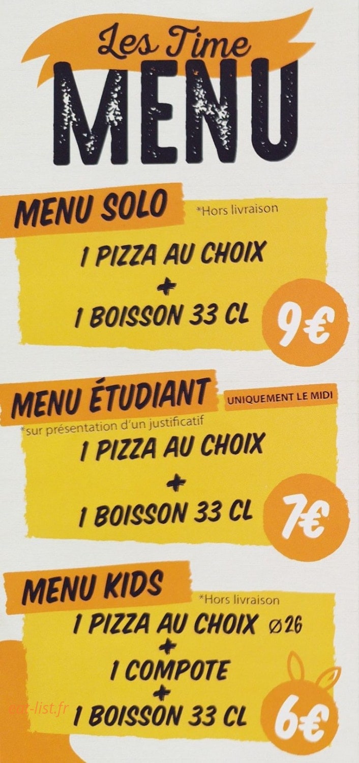 Time Pizza — carte page 5