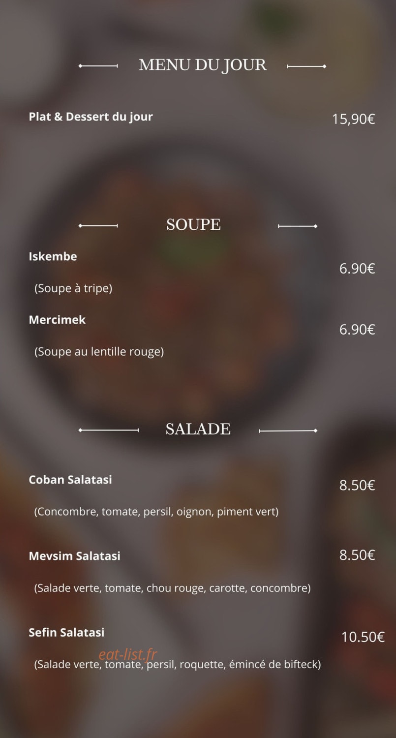 Nej Et Restaurant — carte page 2