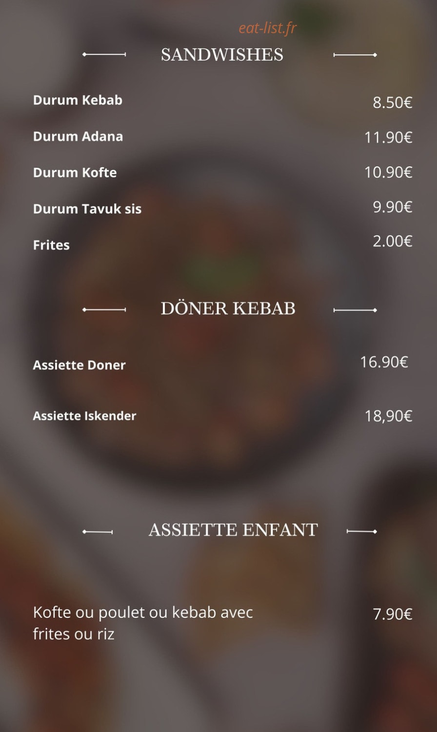 Nej Et Restaurant — carte page 3