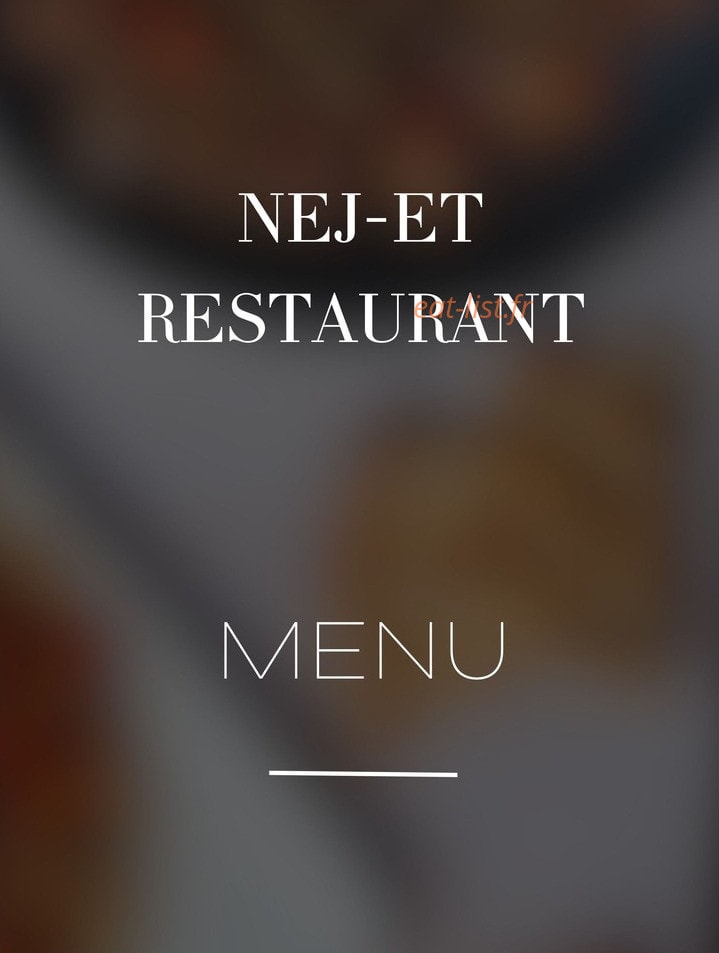 Nej Et Restaurant — carte page 1