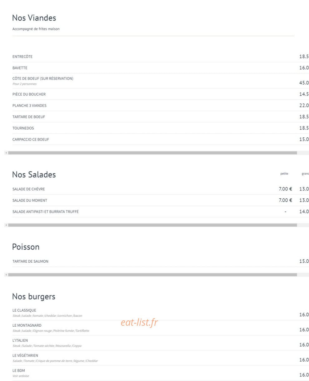 Le Garden's — carte page 1