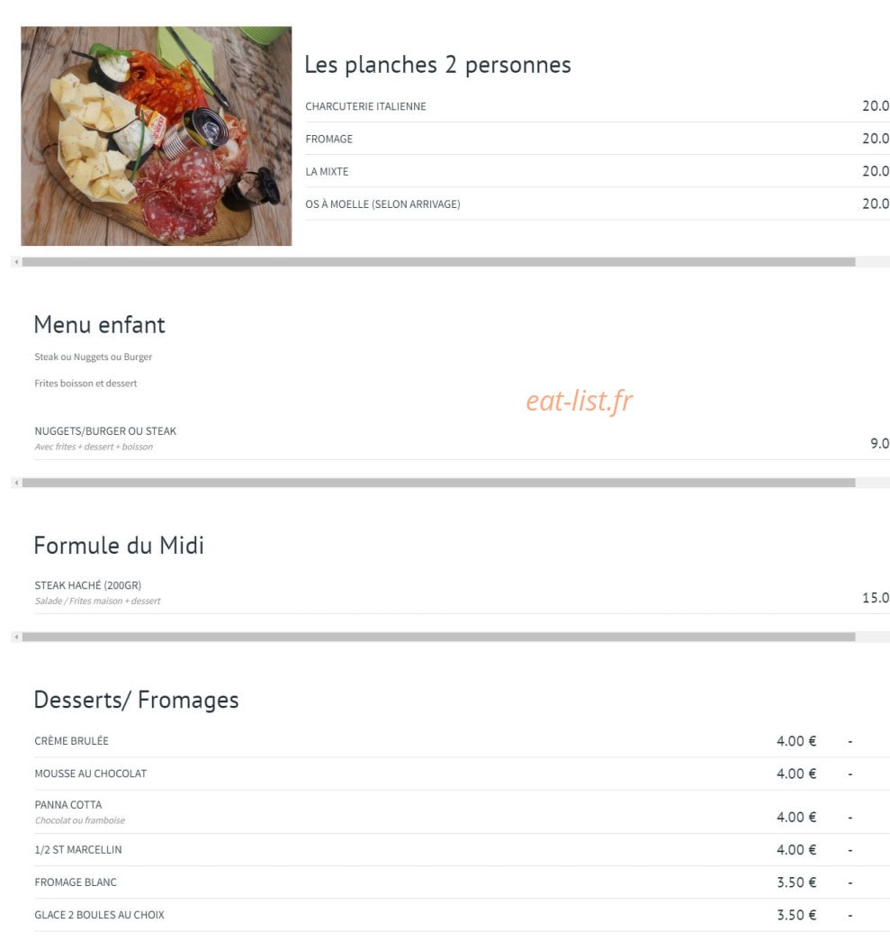 Le Garden's — carte page 2