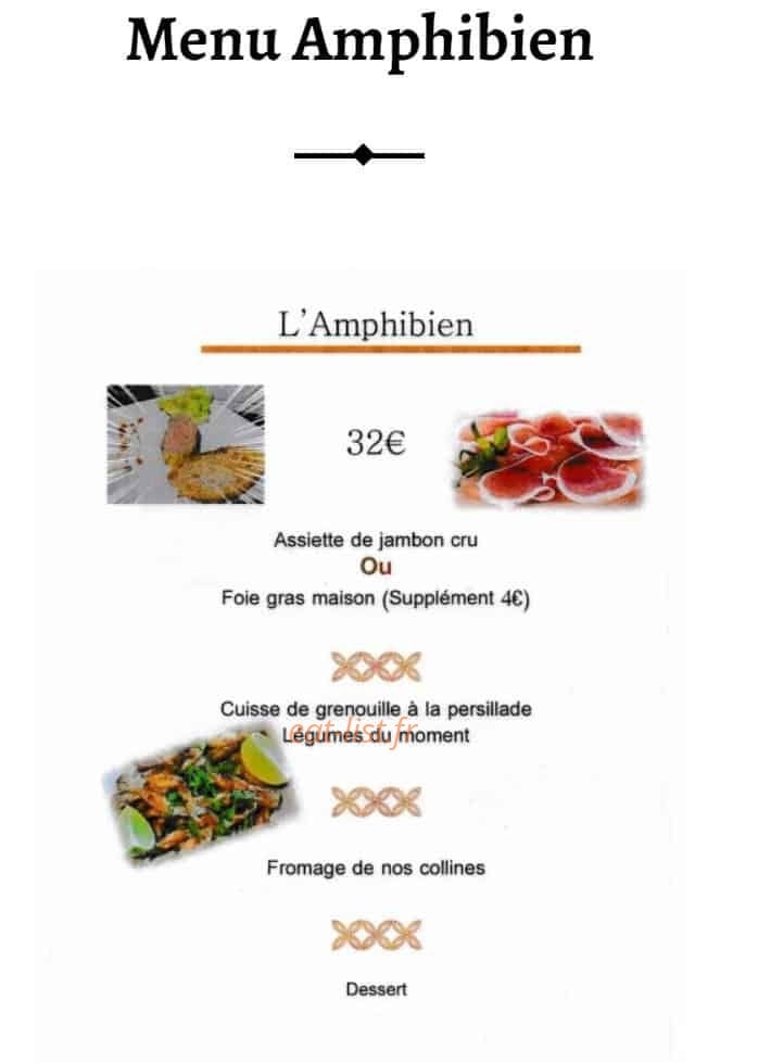 Auberge des Saveurs — carte page 2