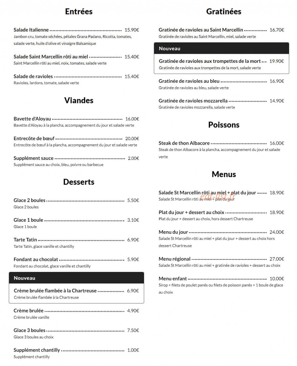 La Table de l'Abbaye — carte page 1