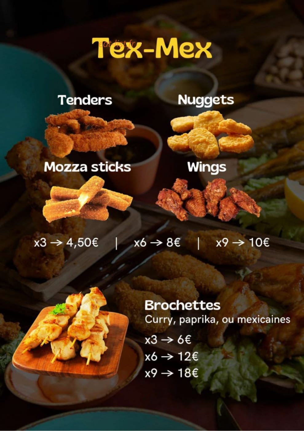 Fast burger's — carte page 1