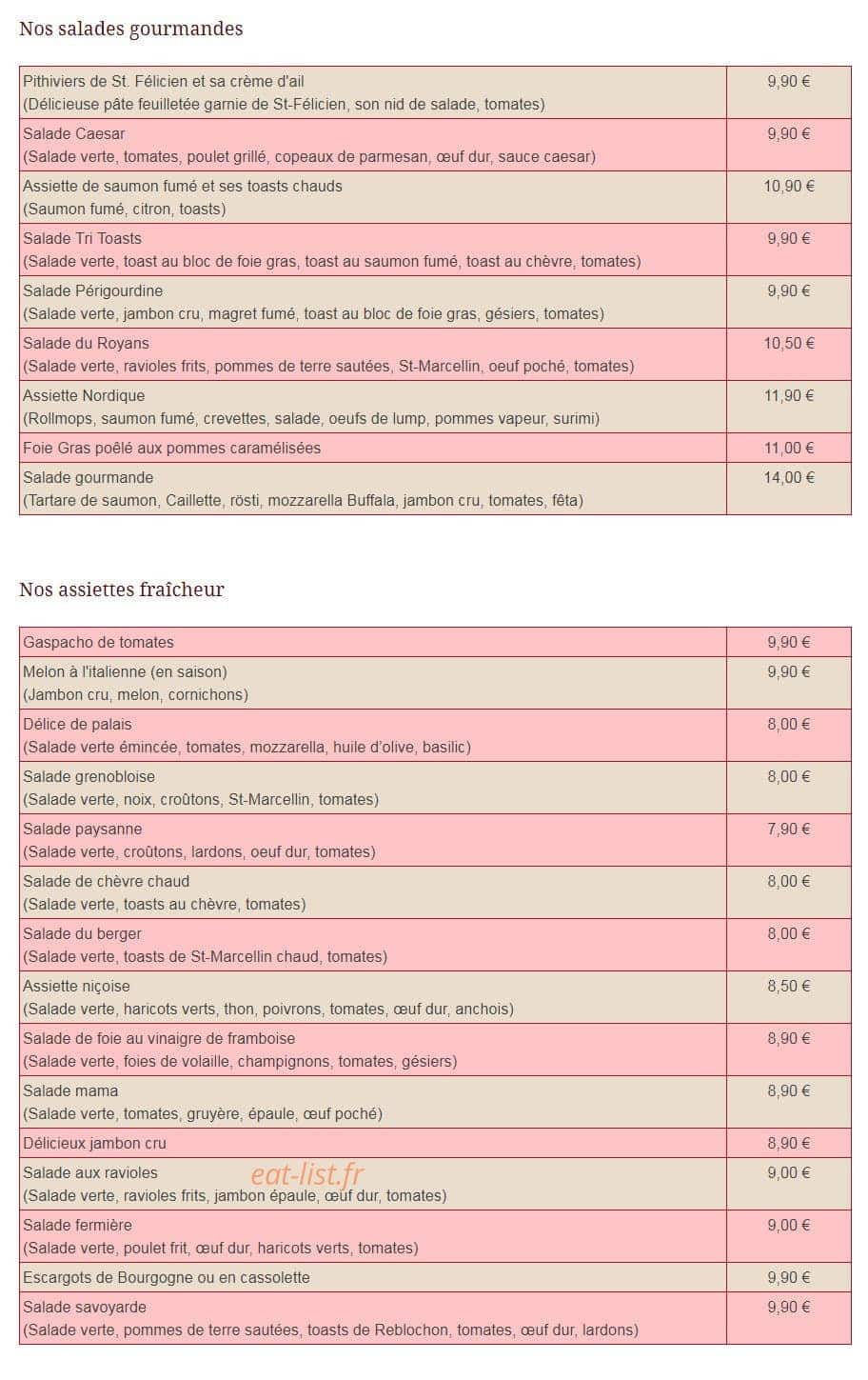 Le Grillon — carte page 2