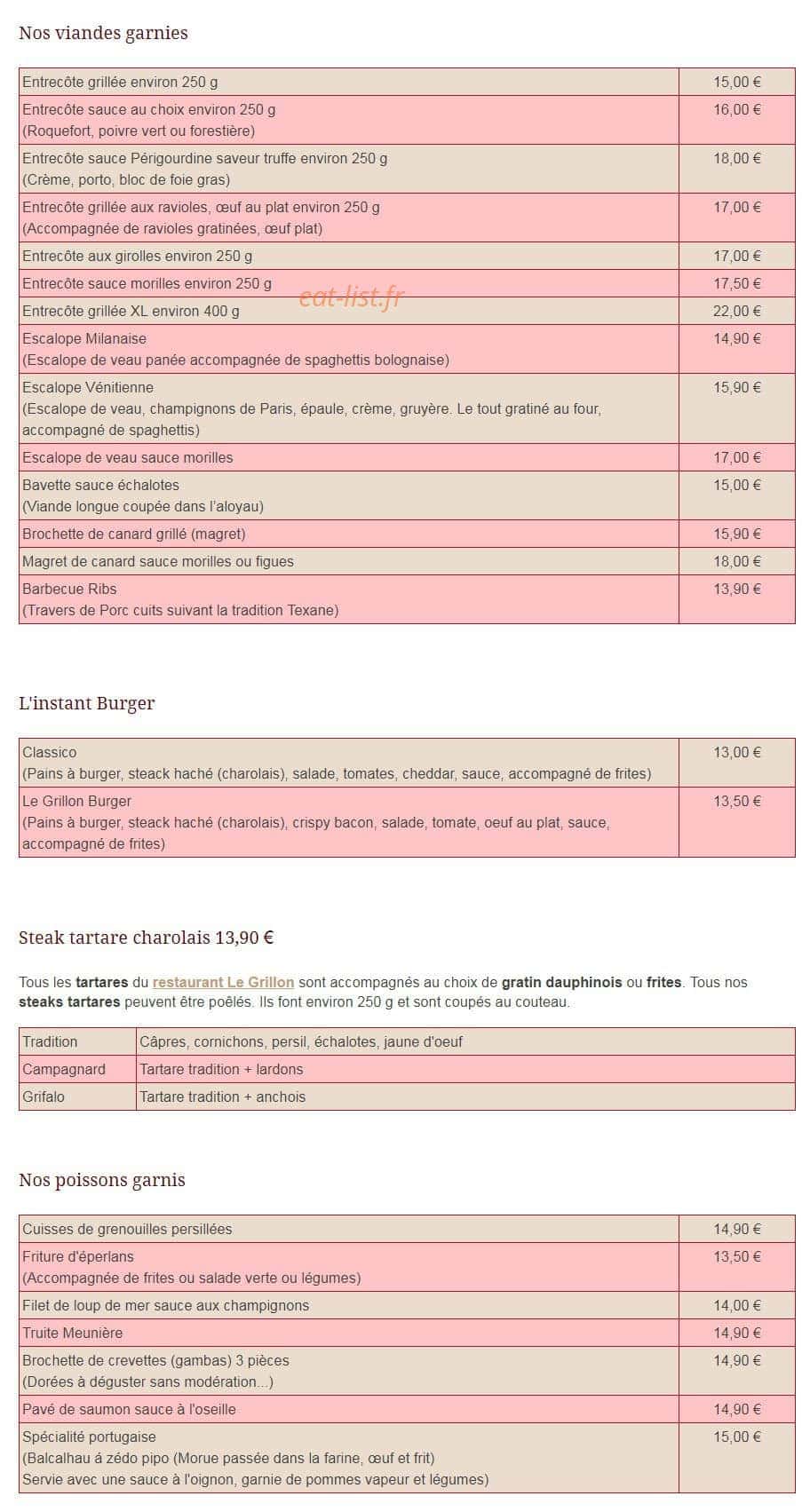 Le Grillon — carte page 4