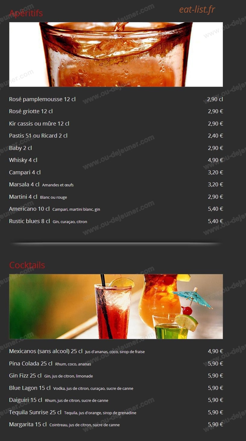 Le Rustic' — carte page 12