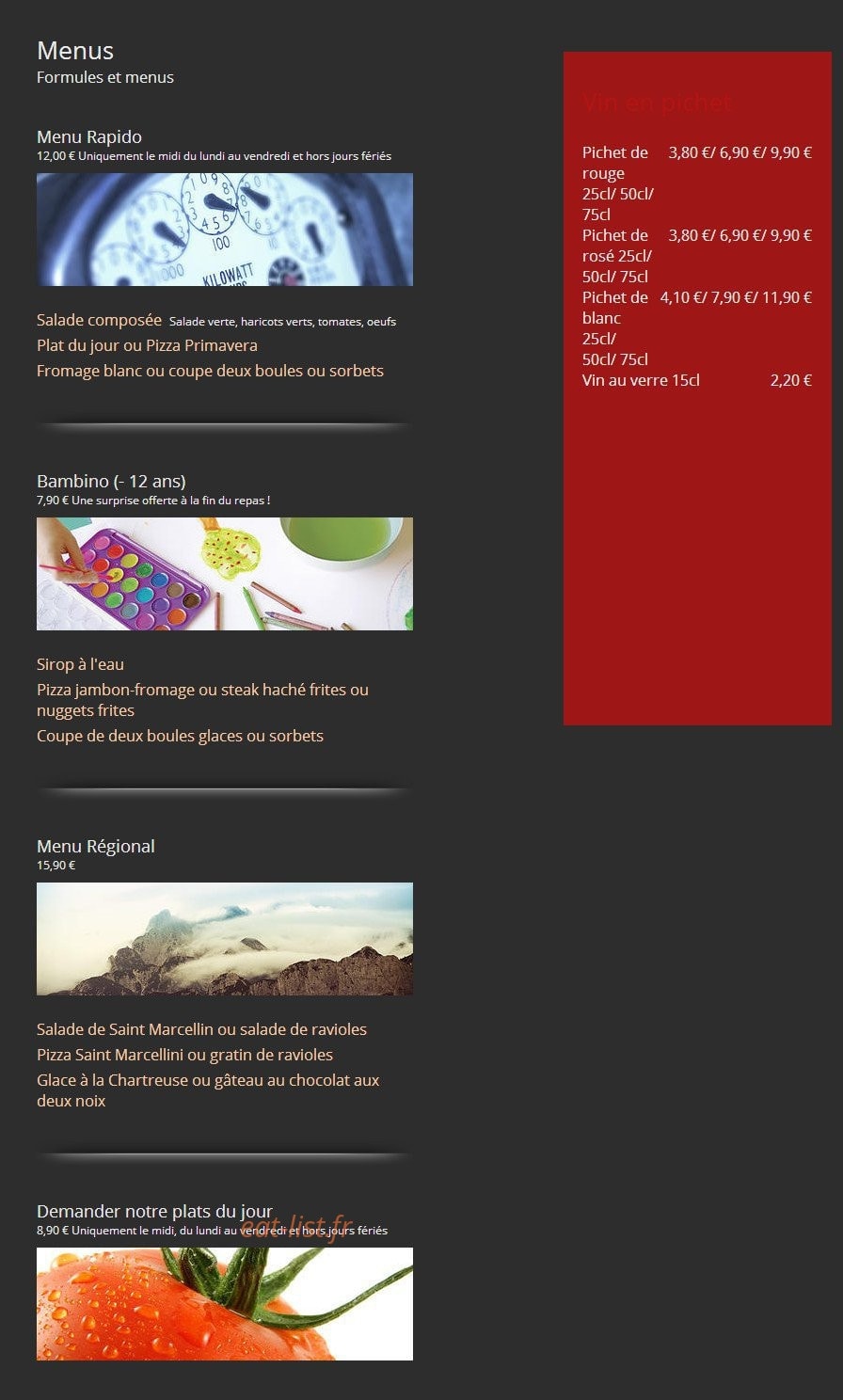 Le Rustic' — carte page 16