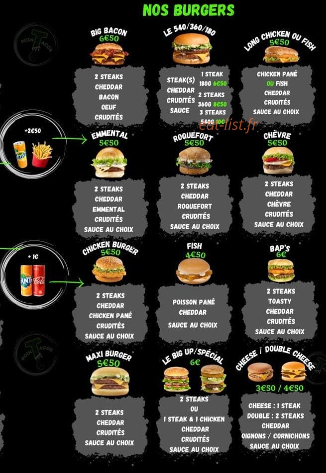 Point Tacos — carte page 3