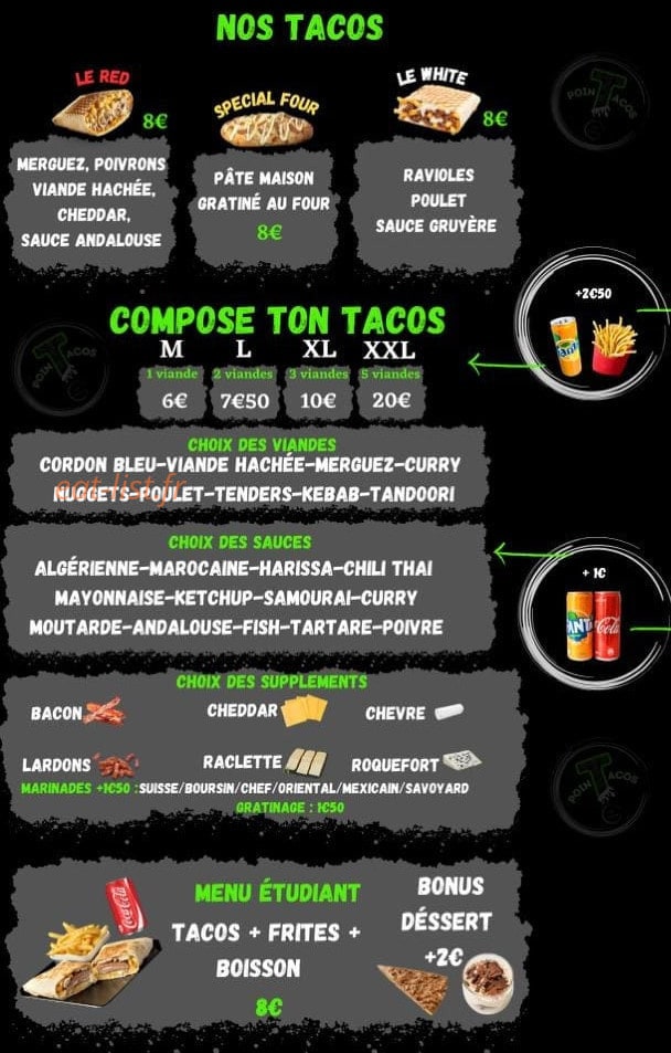 Point Tacos — carte page 2