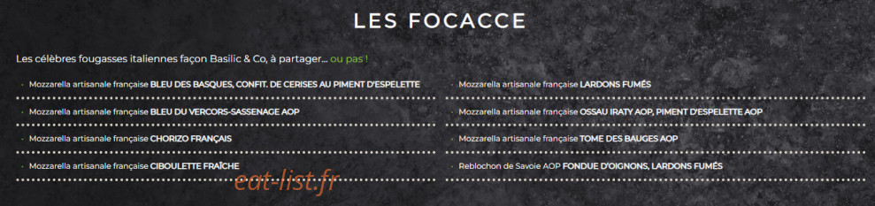 Basilic & Co — carte page 2