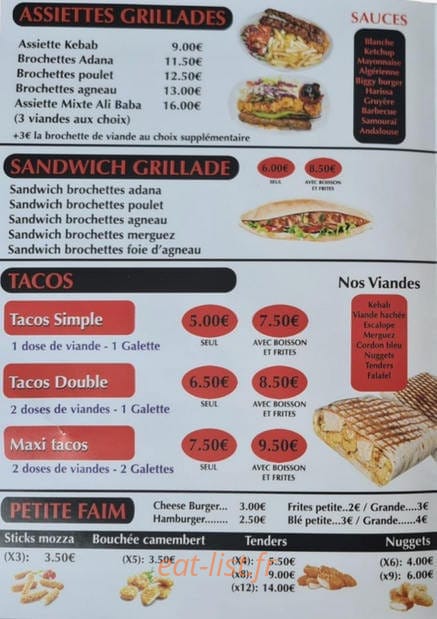 Kebab Ali Baba — carte page 3
