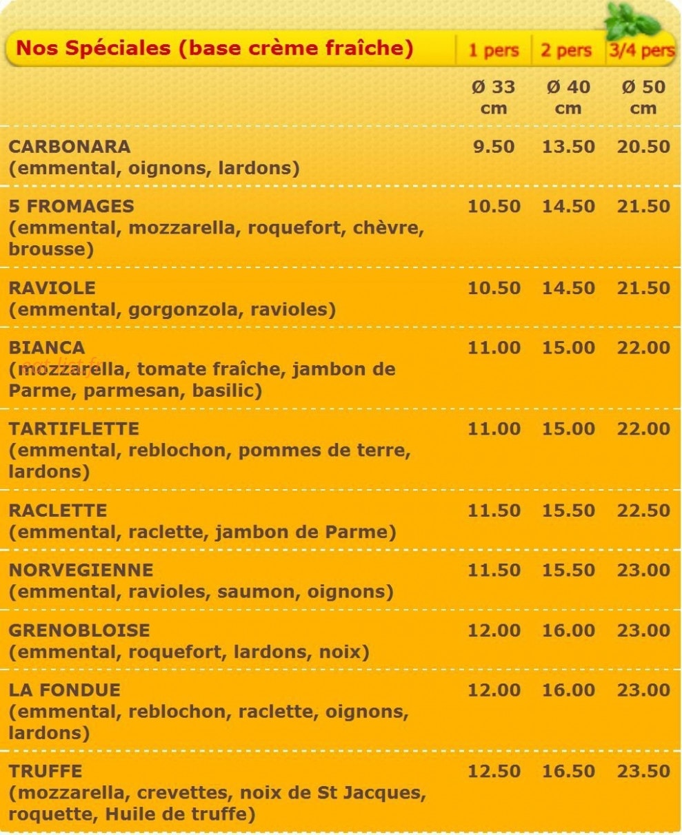 Pizza Della Casa — carte page 1