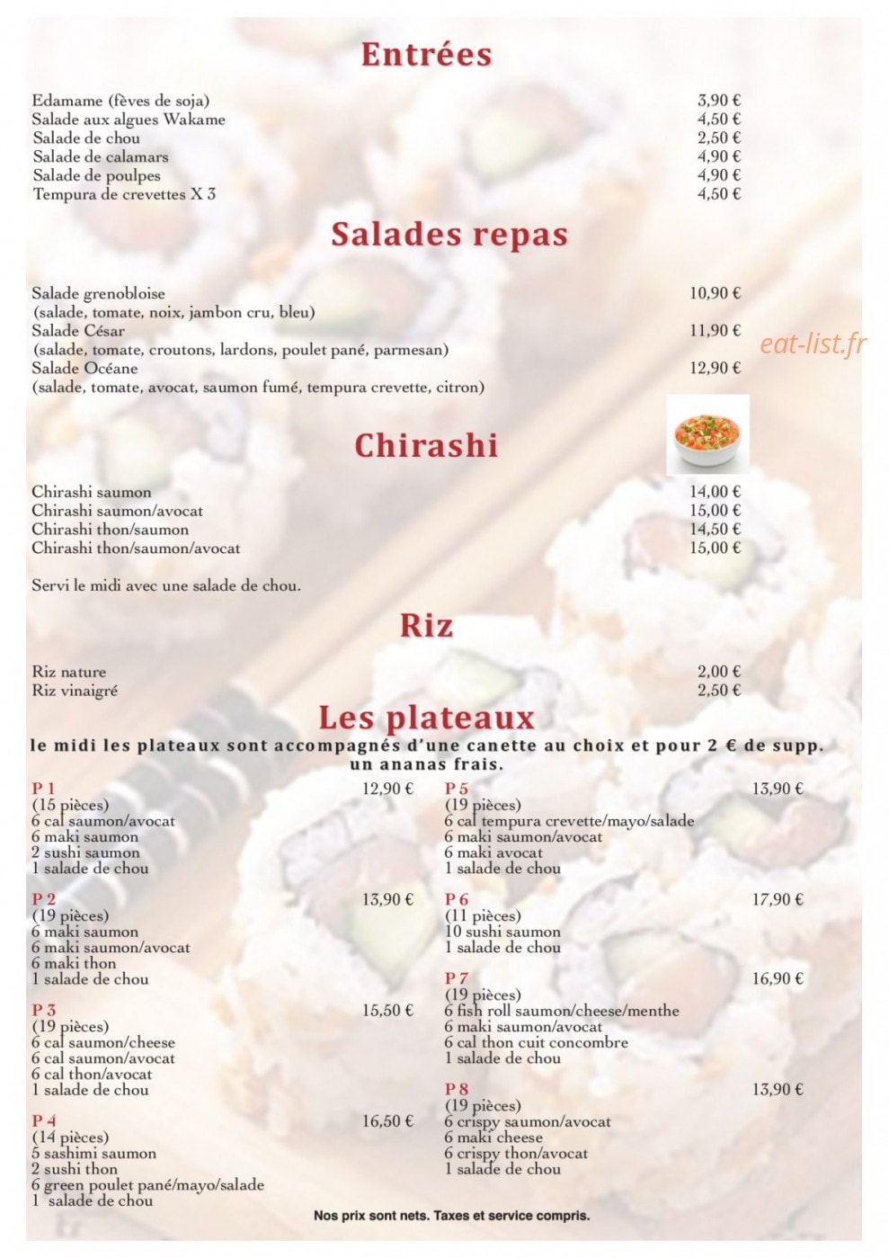 Sushi'K pizza — carte page 6