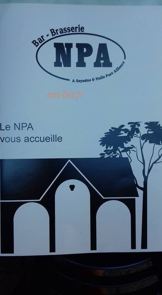 Brasserie Npa — carte page 1
