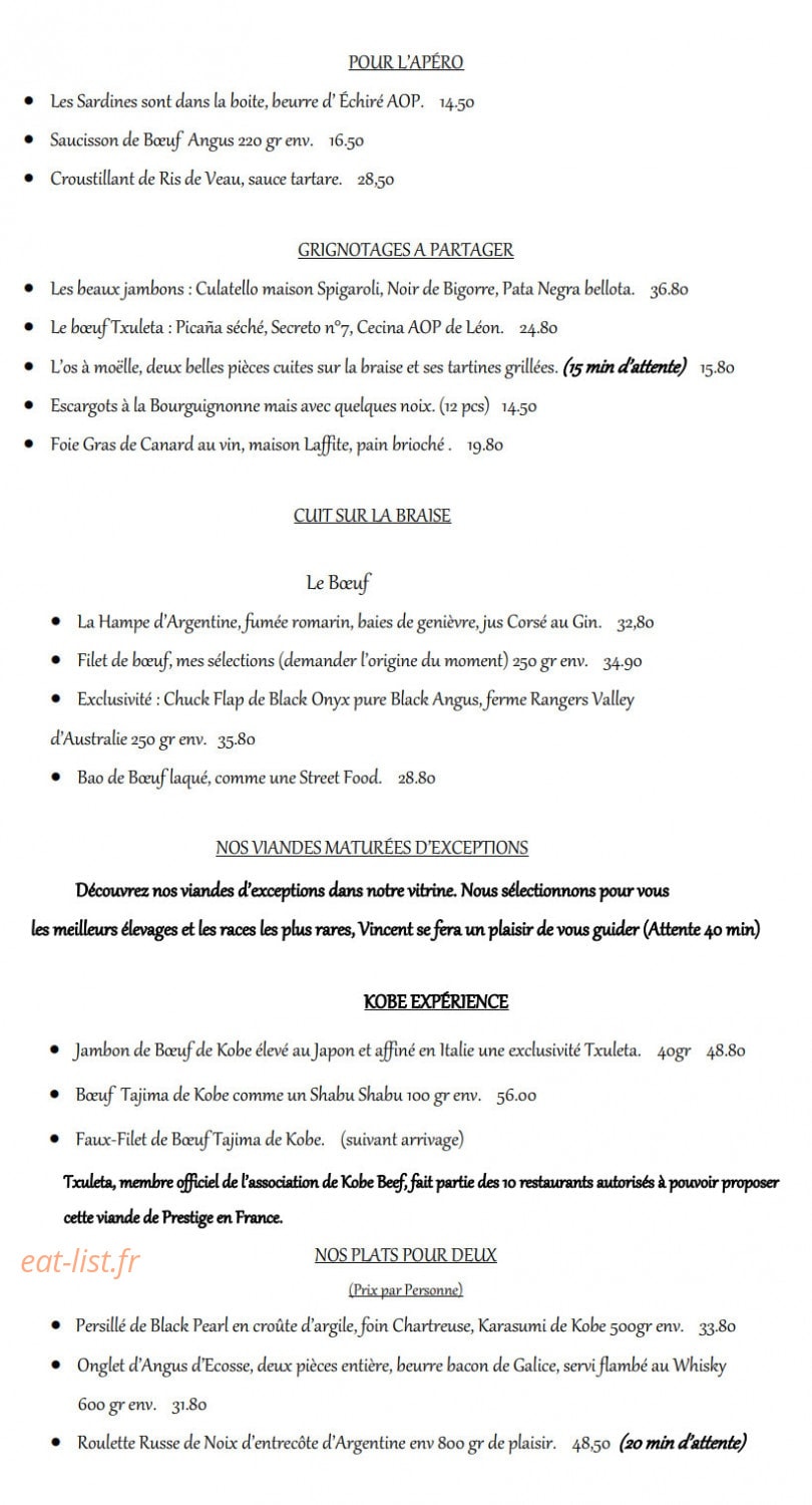 Txuleta — carte page 1