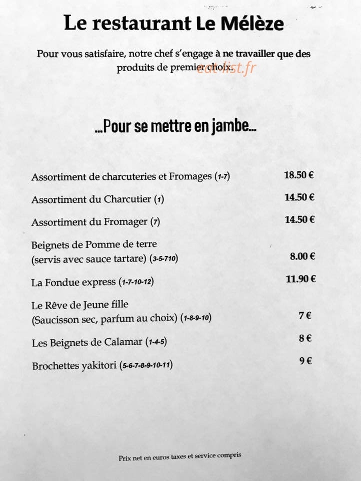 Le Mélèze — carte page 1