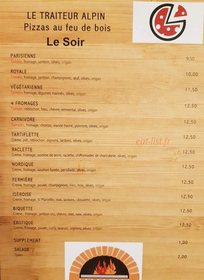 Le Traiteur Alpin — carte page 1