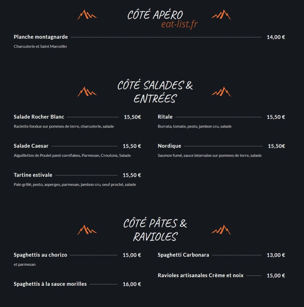 Le Rocher Blanc — carte page 1