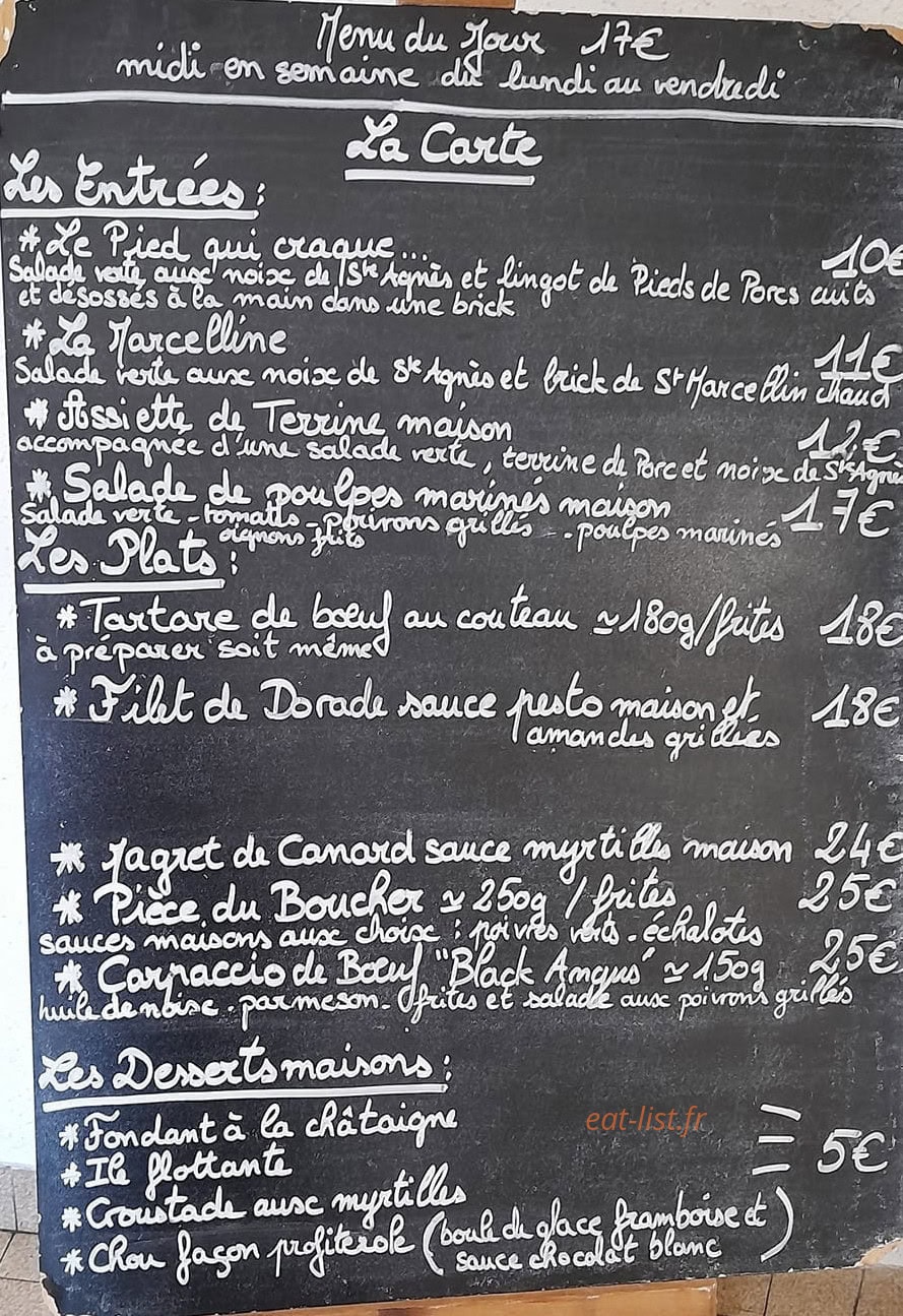 Auberge du Grand Joly — carte page 1