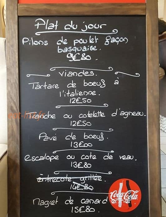 Brasserie Ekynox — carte page 1