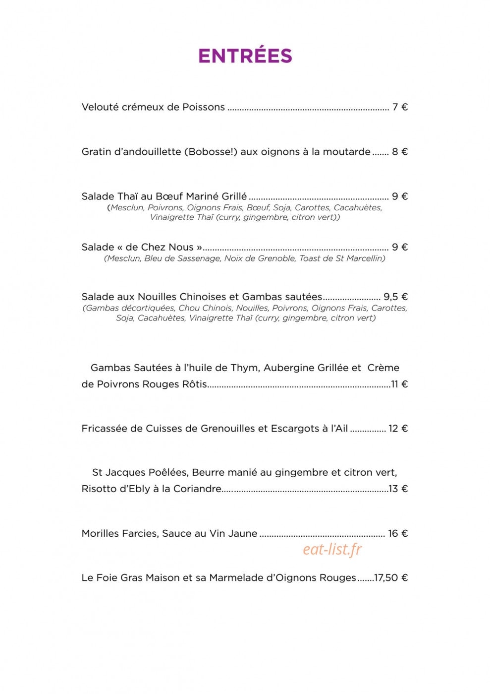 The Station house — carte page 7