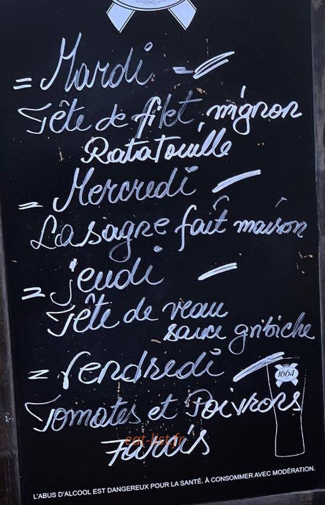 Chez Georges — carte page 1