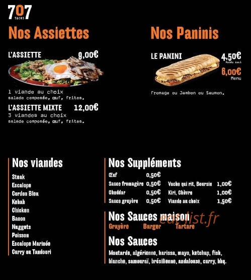 707 Tacos — carte page 4