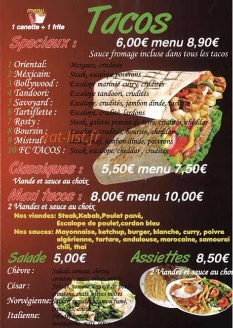 Fc tacos — carte page 4