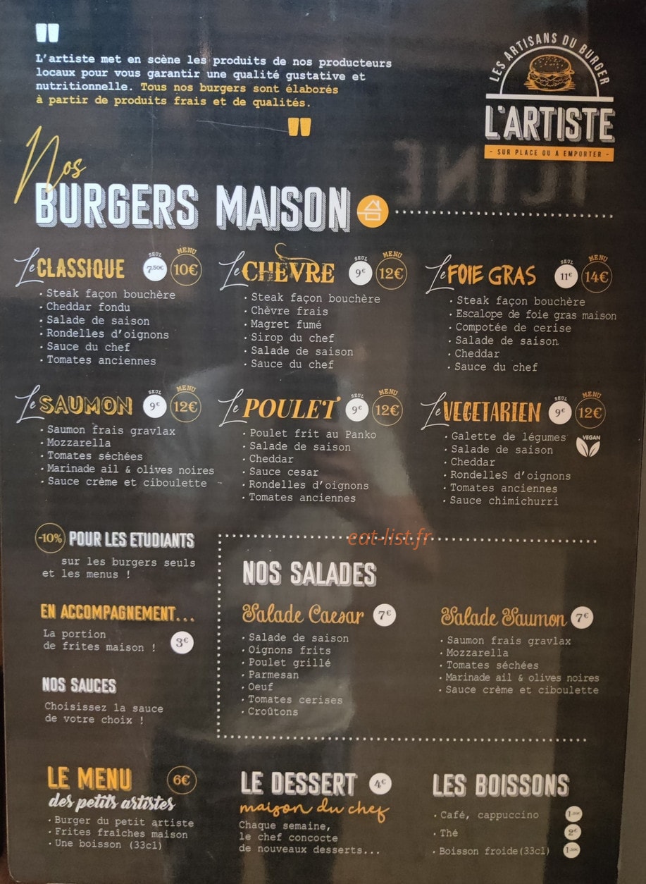 L'Artiste — carte page 1