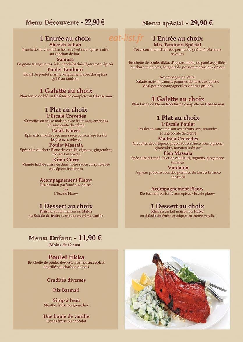 L'escale Indienne — carte page 5