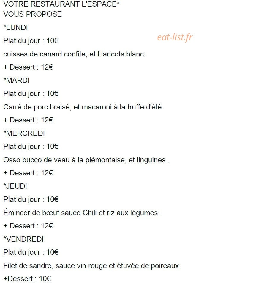 L'Espace — carte page 1