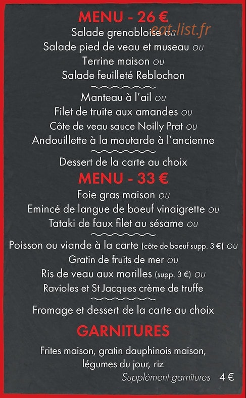 La Brasserie d'Alice — carte page 3