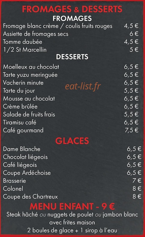 La Brasserie d'Alice — carte page 4