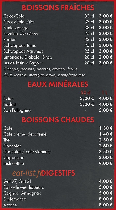 La Brasserie d'Alice — carte page 8