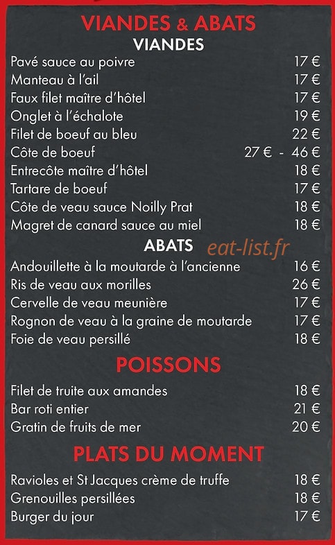 La Brasserie d'Alice — carte page 2