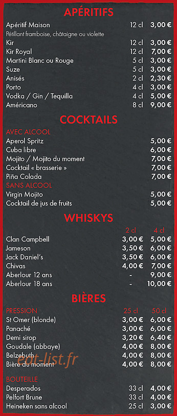 La Brasserie d'Alice — carte page 7