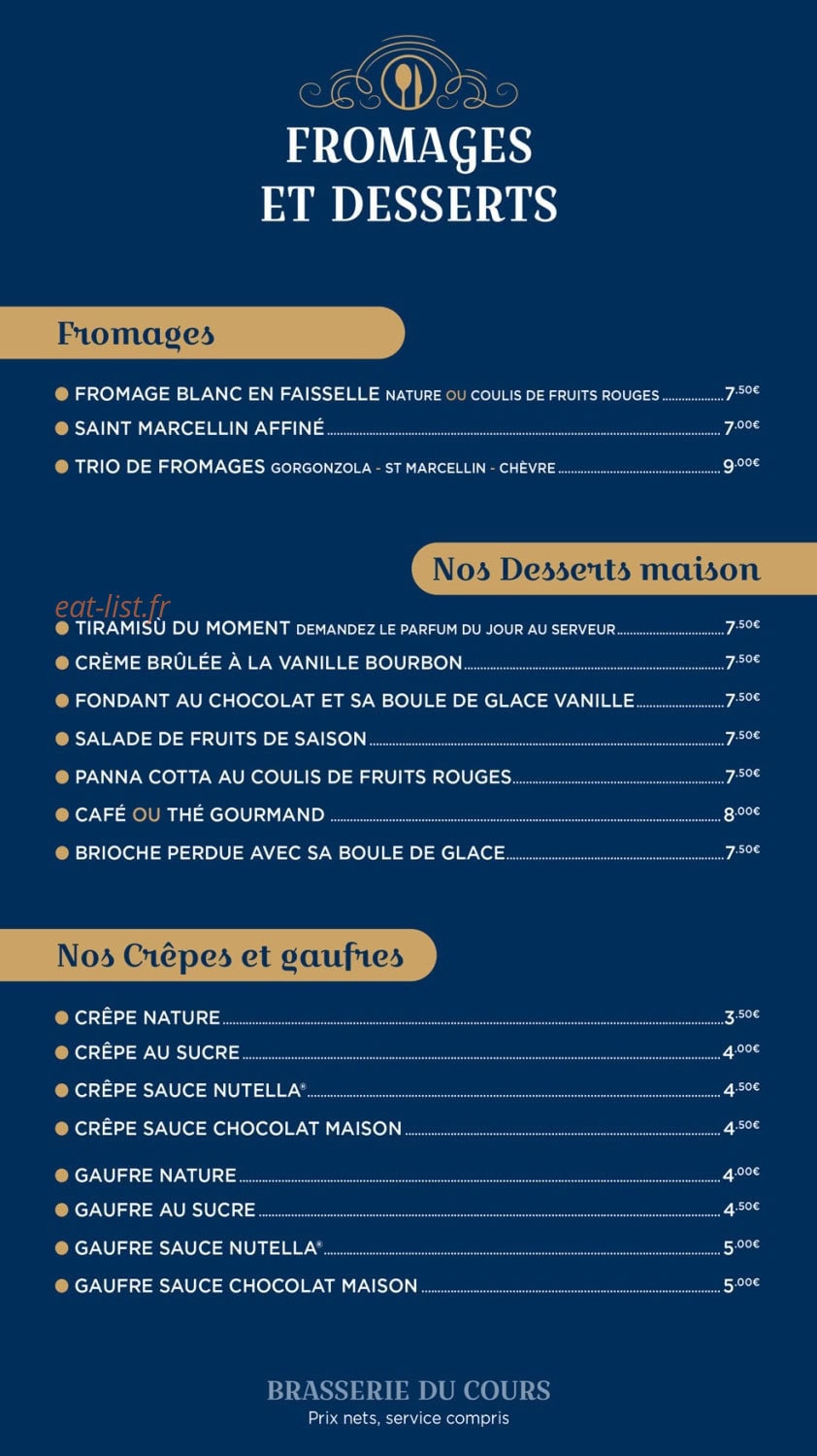 La Brasserie Du Cours — carte page 4