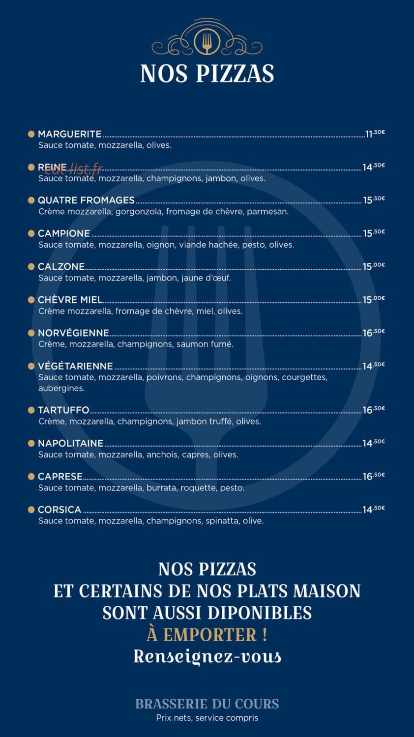 La Brasserie Du Cours — carte page 3