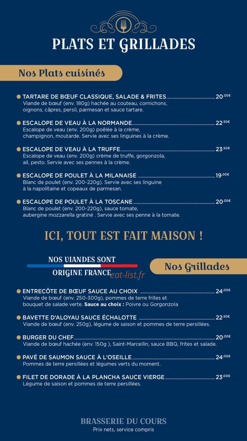 La Brasserie Du Cours — carte page 2