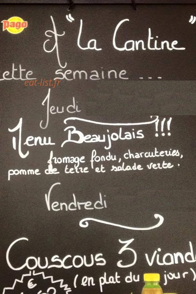 La Cantine — carte page 1